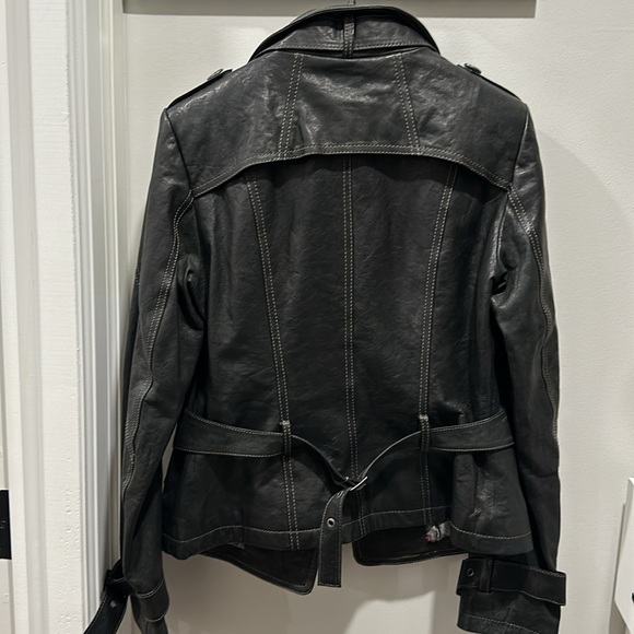 Never worn black military style leather jacket - Picture 11 of 12